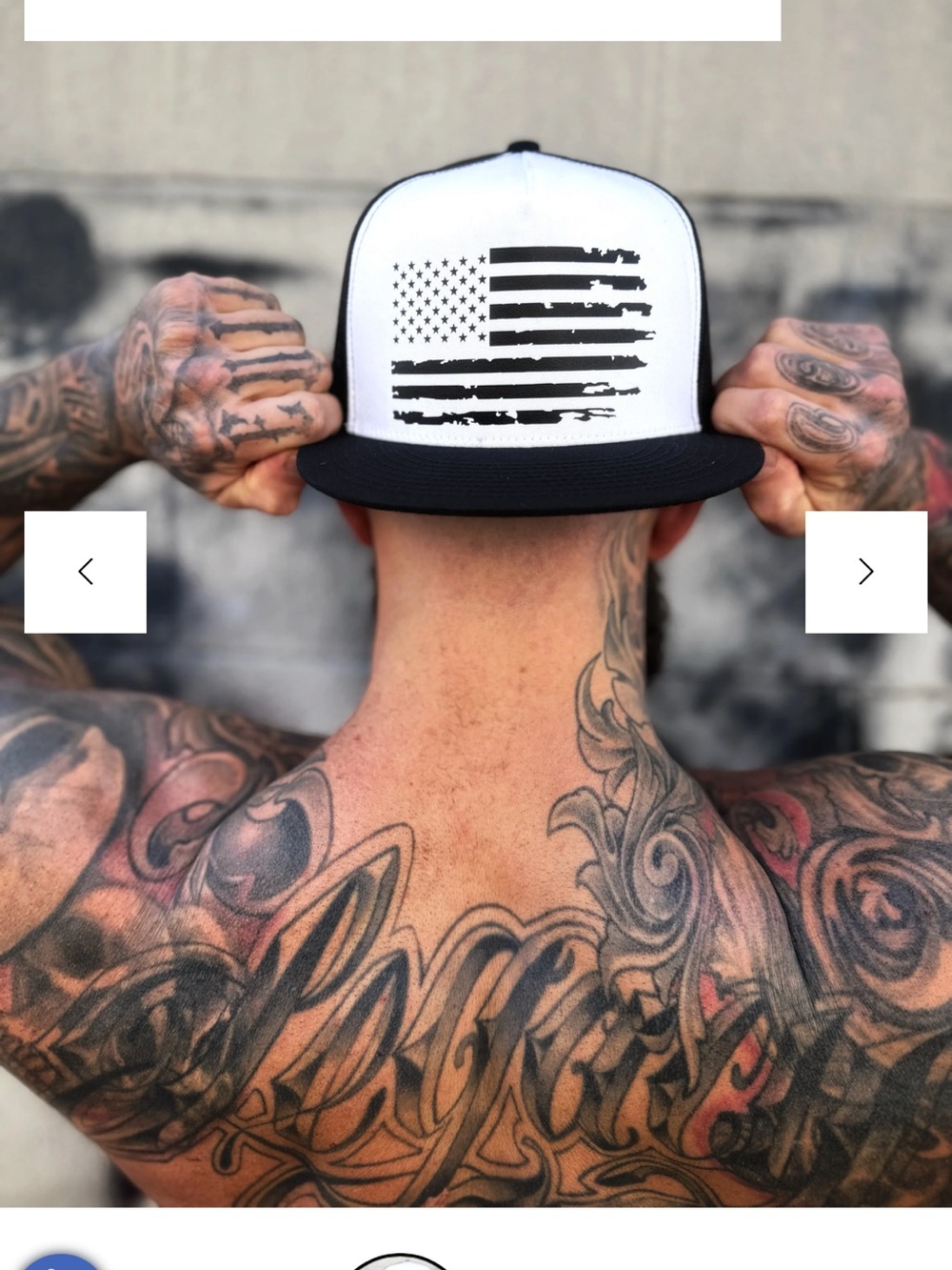 Drive clothing USA flag black-and-white flat bill hat